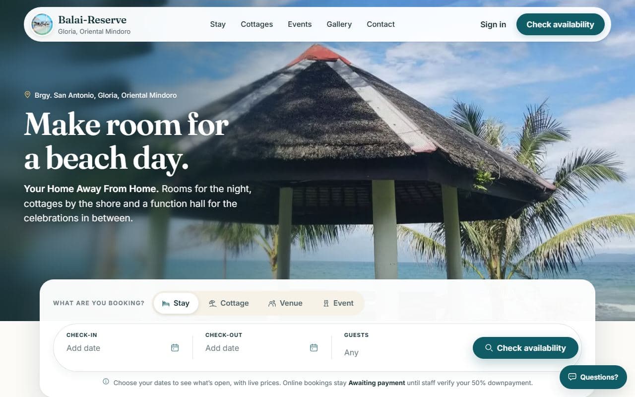 Screenshot of Balai-Reserve